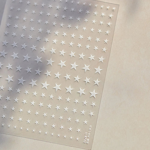 1pcs 5D Relief Kawaii Colorful Star Nail Art Stickers Multi Macaron