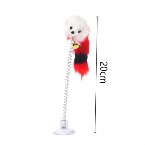 Cartoon Pet Cat Toy Stick Feather Rod Mouse Toy With Mini Bell Cat