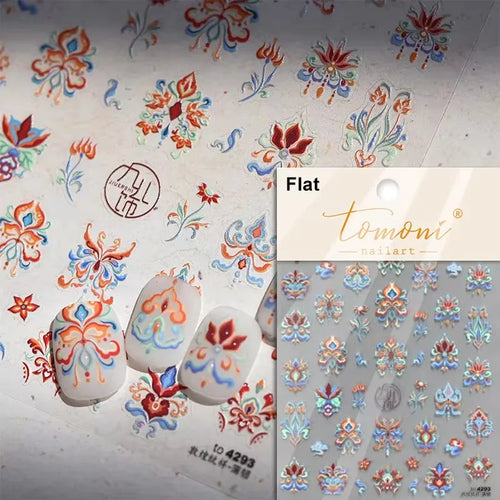 1piece 5Dcute tulip flower nail stickers high quality self-adhesive