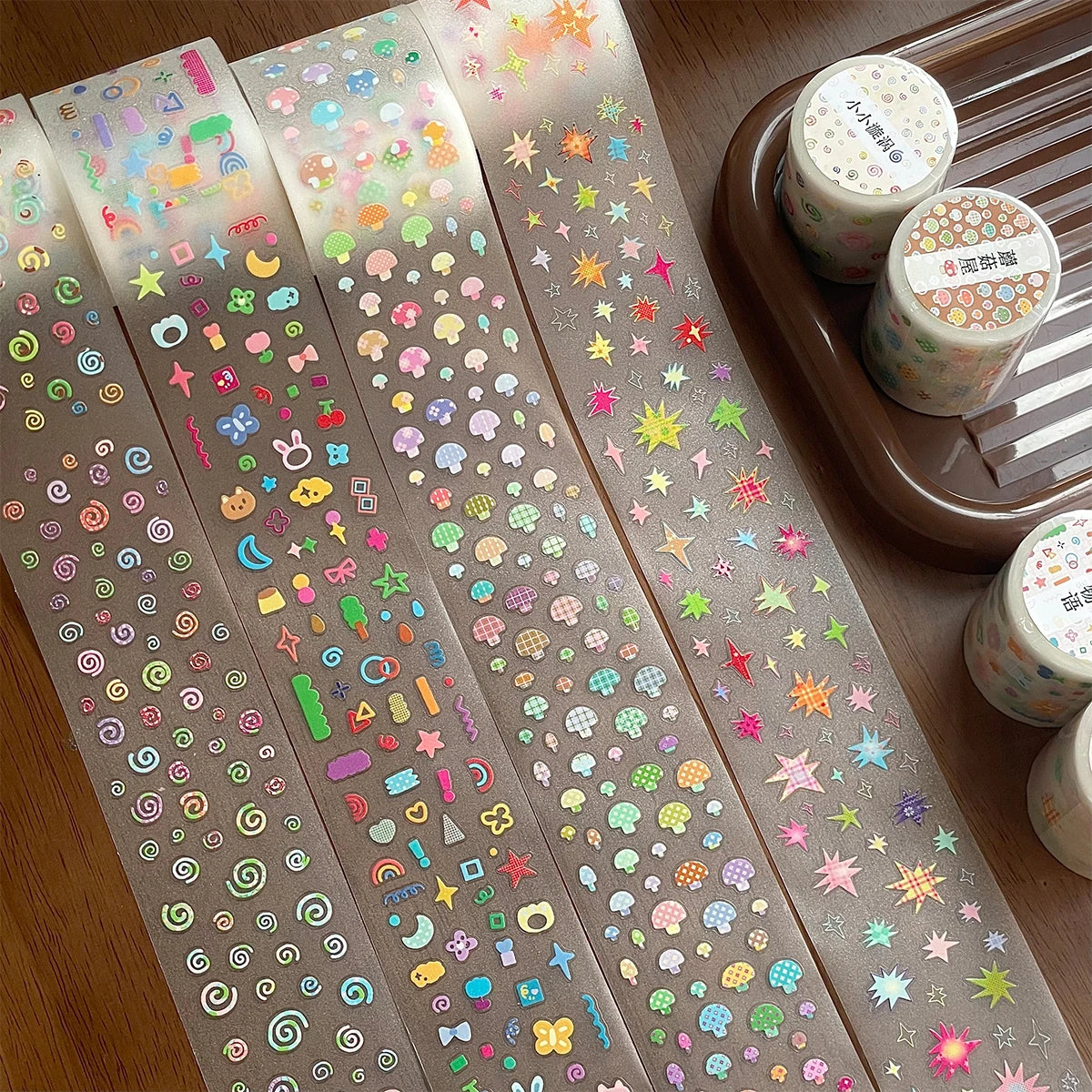 PET Sticker Tapes Basic Material for Scrapbooking Vortex Mushroom
