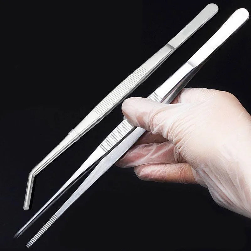 Stainless Multifuctional Steel Elbow Tweezers Aquarium Clip Long Tongs