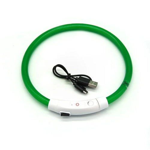 USB Rechargeable Fiber Optic Collar Pet Dog LED Light Collar Luminous
