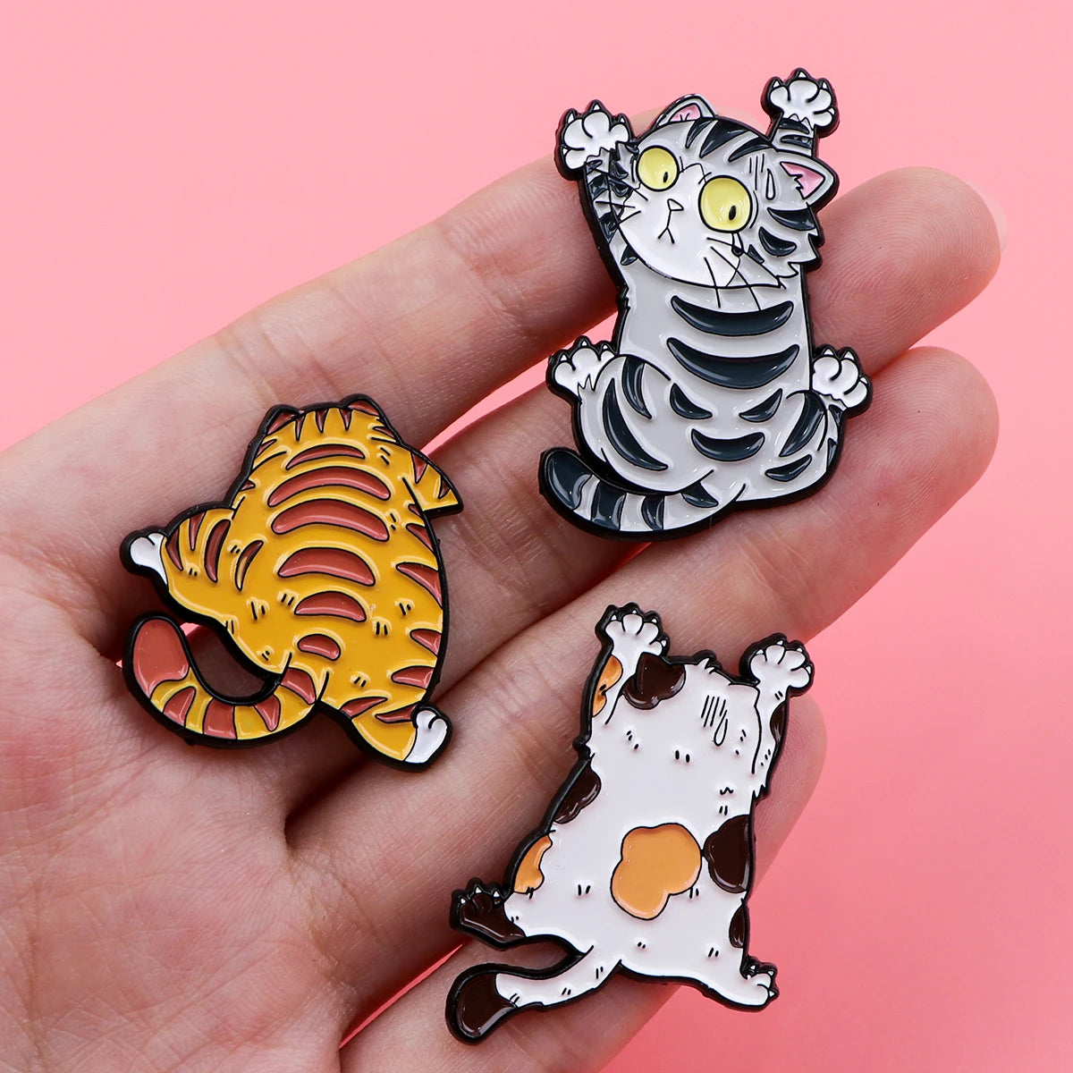 Funny Pet Cat Enamel Pins Lapel Pins Badge For Backpack Clothes Pin