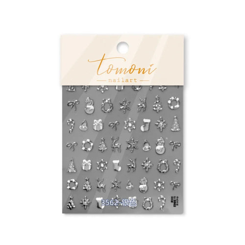 5D embossed nail art sticker high quality Christmas series nail