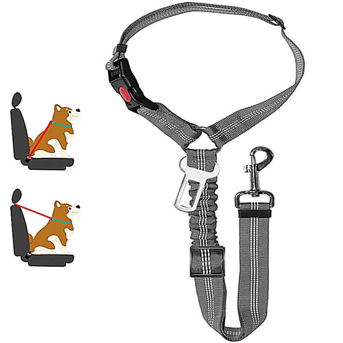 New Solid Two-in-one Pet Car Seat Belt Dog Harness Leash BackSeat