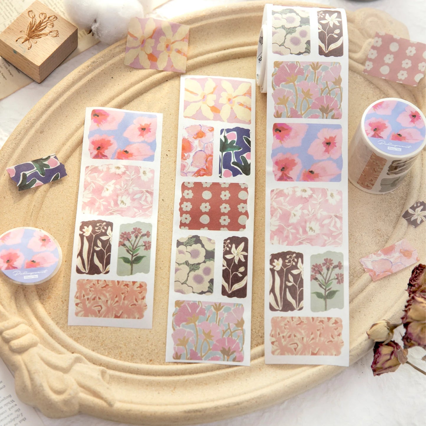 3m/Roll Decorative Adhesive PET Tape Beautiful Scenery for Journal