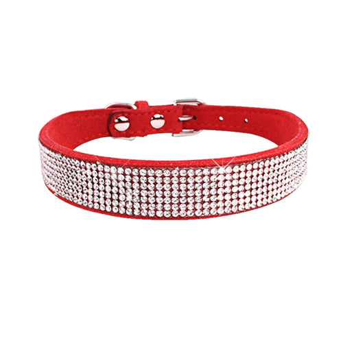 Dog Collar Crystal Glitter Rhinestone Pet Collars Zinc Alloy Buckle