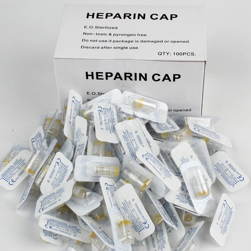 100pcs Heparin Cap IV Cannula Catheter Heparin Caps for Animals Dog