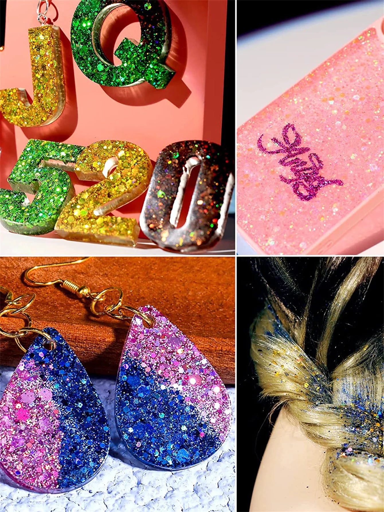 32 Pots Chunky Holographic Glitter,  Reflective Body Glitter for Eyes