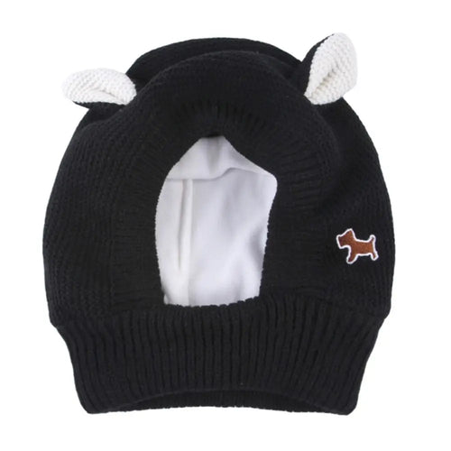 Quiet Dog Ear Muffs Noise Protection Pet Ears Covers Knitted Hat