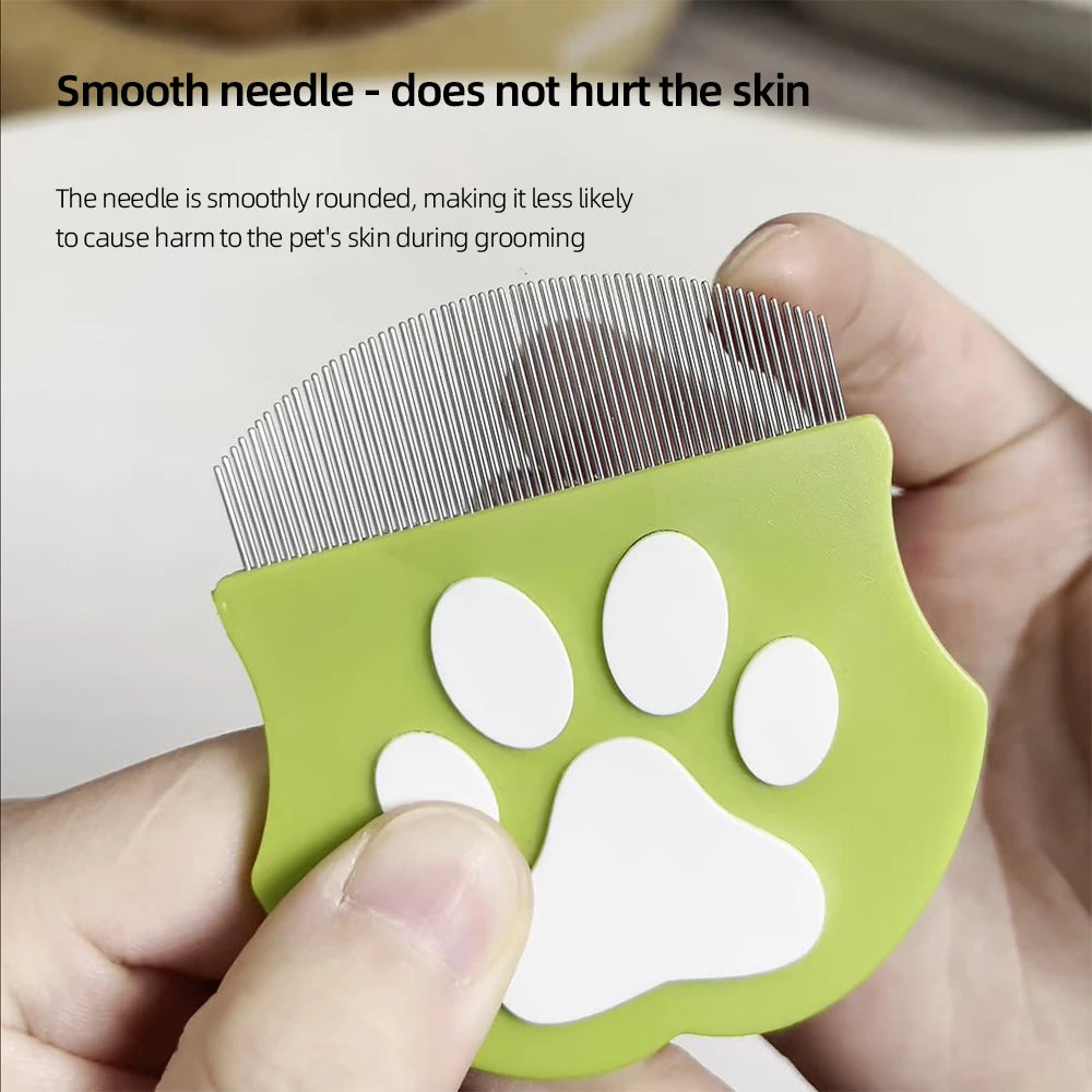 Pet Grooming Comb - Flea Comb for Cats & Dogs, Curved Design for Face