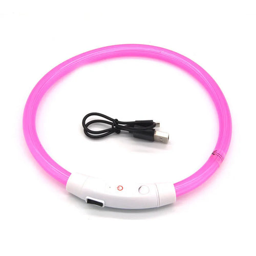 LED Pet Luminous Collar USB Charging Collar Teddy Anti Lost Collar Dog