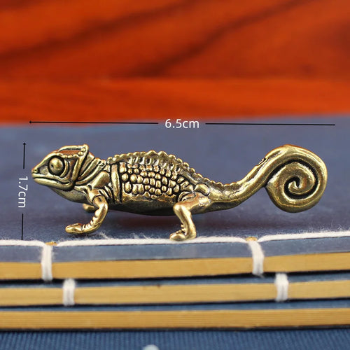 Gecko figure home decor Small Ornaments Antique Brass Animal Figurines