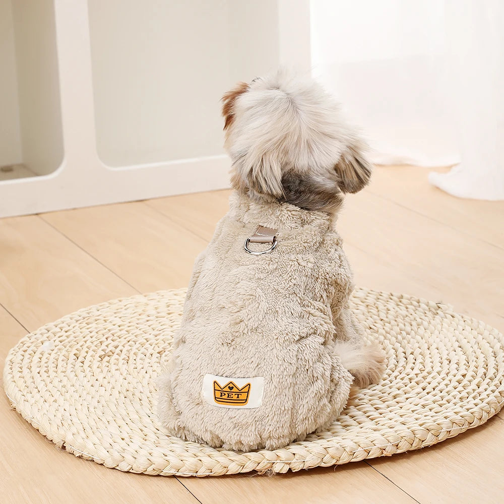 Pet Dog Clothes Cozy Soft Fleece Puppy Cat Jumpsuit For Small Medium