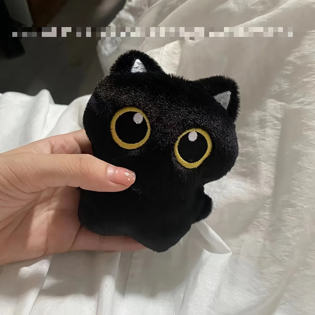 1 Pcs Cute Plush Little Black Cat Doll Pendant Versatile Hanging