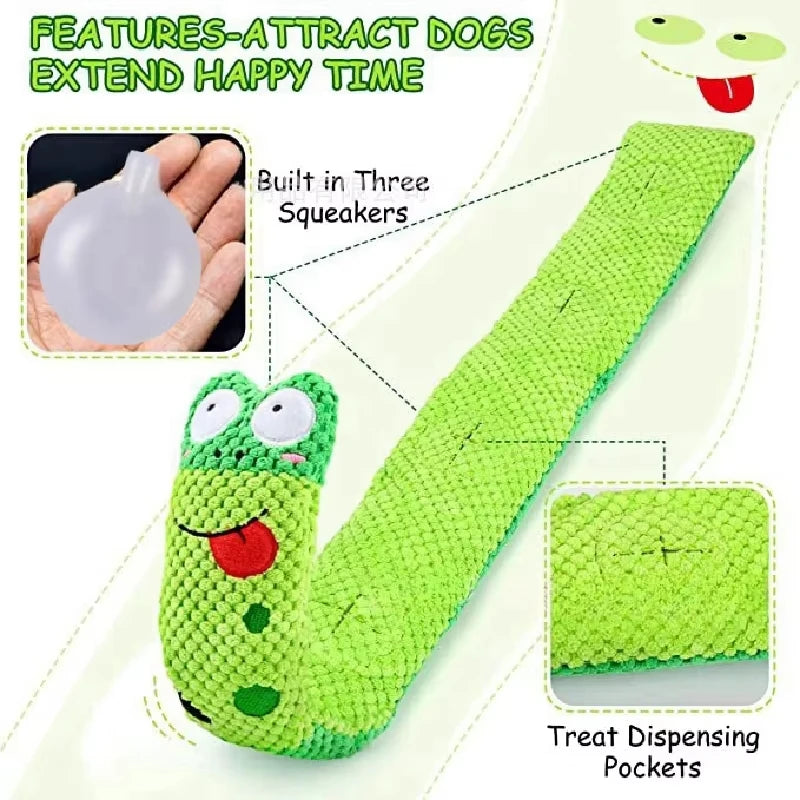 Dog Puzzle Feeder Interactive Toy Indestructible Plush Sound Squeak