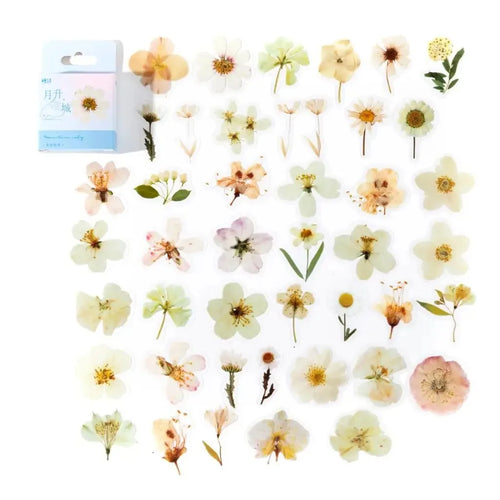 45Pcs Flower Language Kawaii PET Journaling Sticker Set For Gift