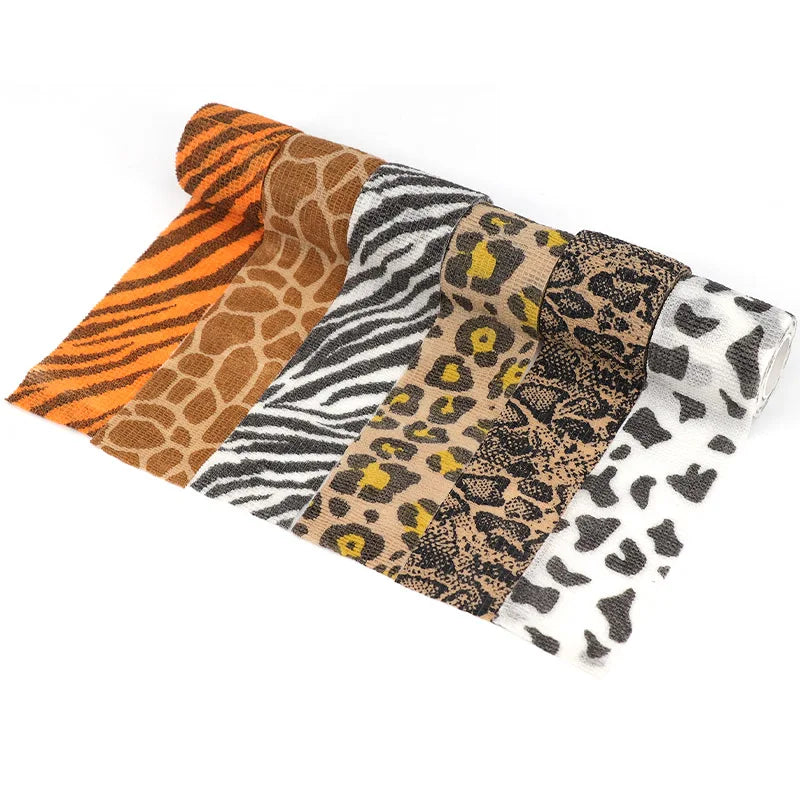 Animal Printed Self Adhesive Tattoo Elastic Bandage 4.5m Sports Wrap