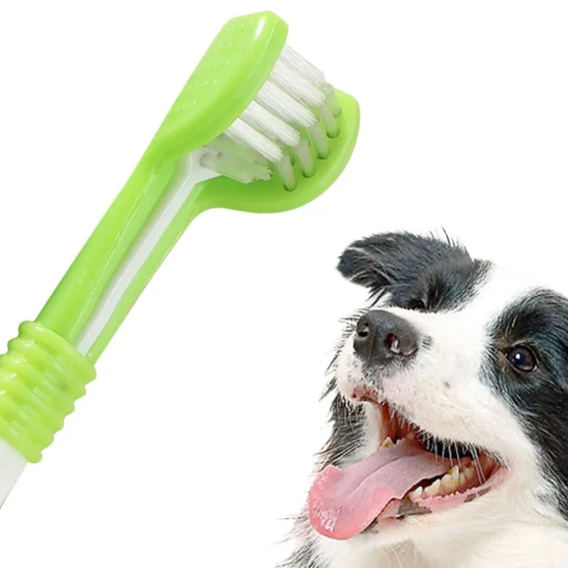 3-Sided Pet Toothbrush Dog Plastic Toothbrush Removing Bad Breath