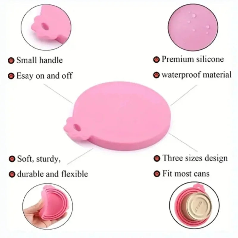 New 2PCS Reusable Pet Food Can Cover Silicone Dogs Cats Storage Tin