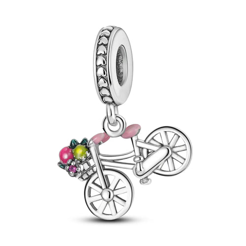 Silver Plated Travel Sunflower Lucky Charms Fit Original Pandora