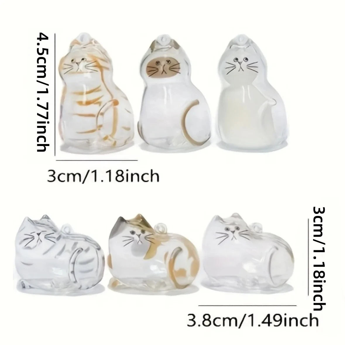Transparent Cute Cat Keepsake Keychain Lovely Dog/Cat Shape Pet Hair