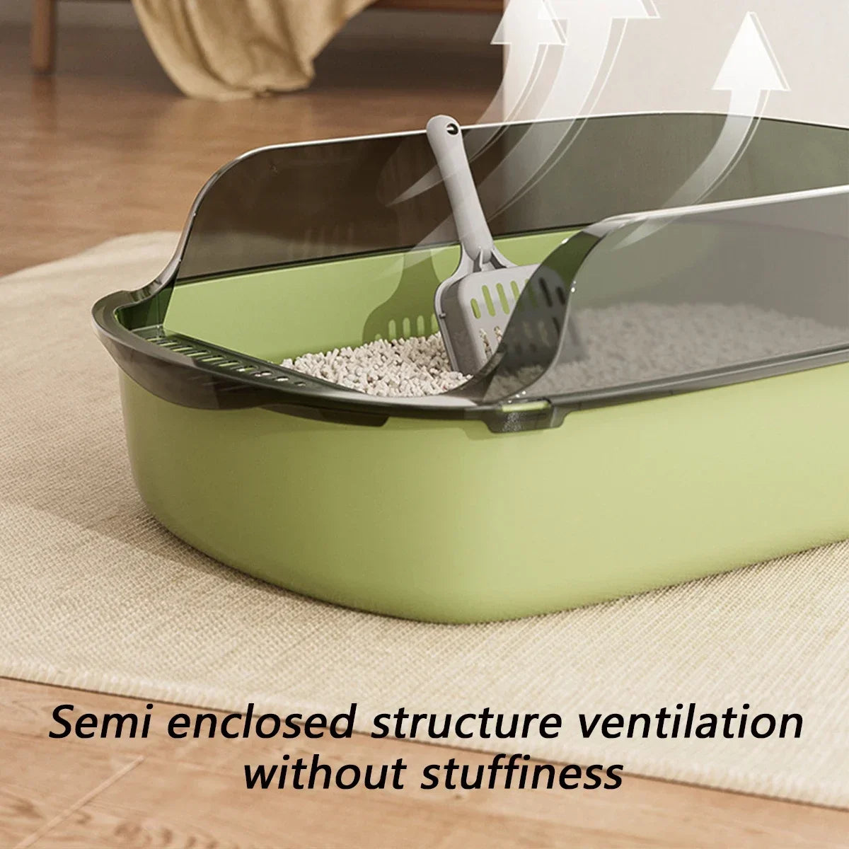 Cat Litter Box Thickening Kitty Sandbox Semi-enclosed High Side