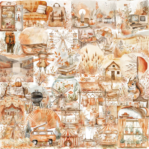 50PCS Cartoon Watercolor Clip Art Stickers Aesthetics Sticker For