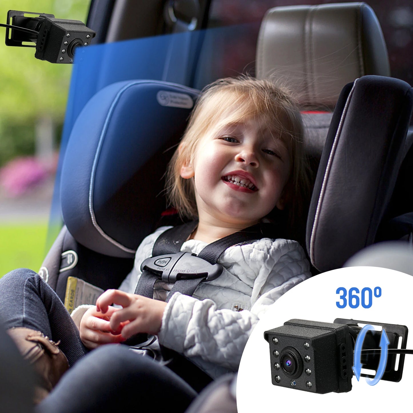 Rear View Monitor 4.3'' IPS Screen Baby Car Mirror Adjustable Wide