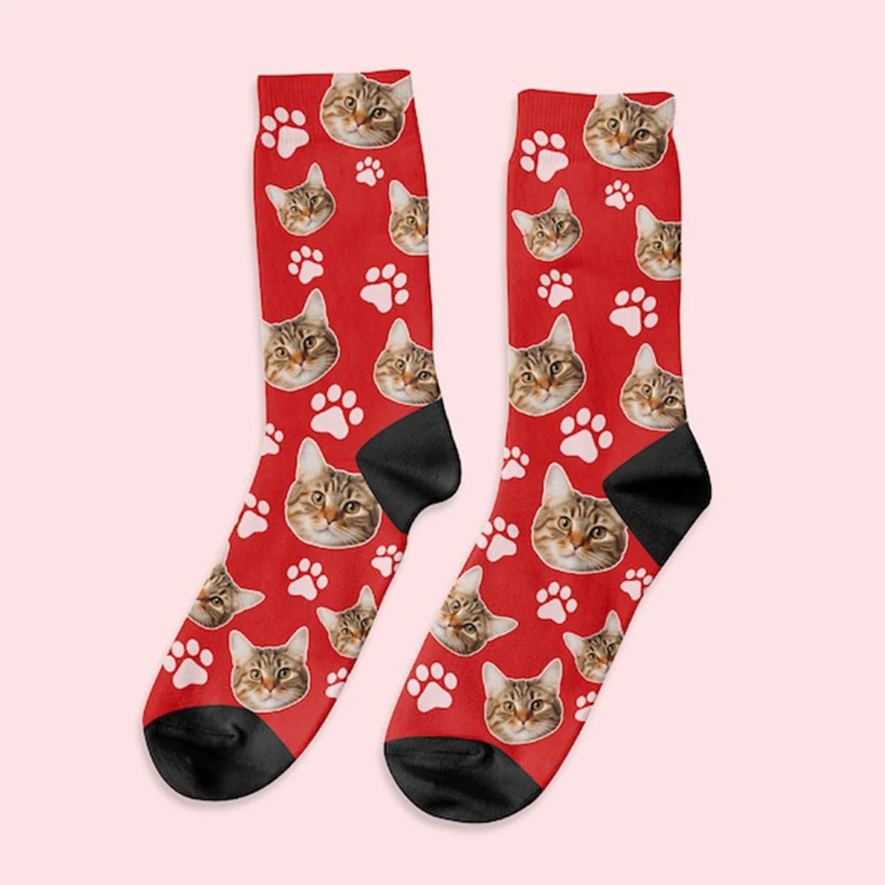 Custom Socks Cat 3D Print Men/Women Socks Casual Funny Novelty DIY