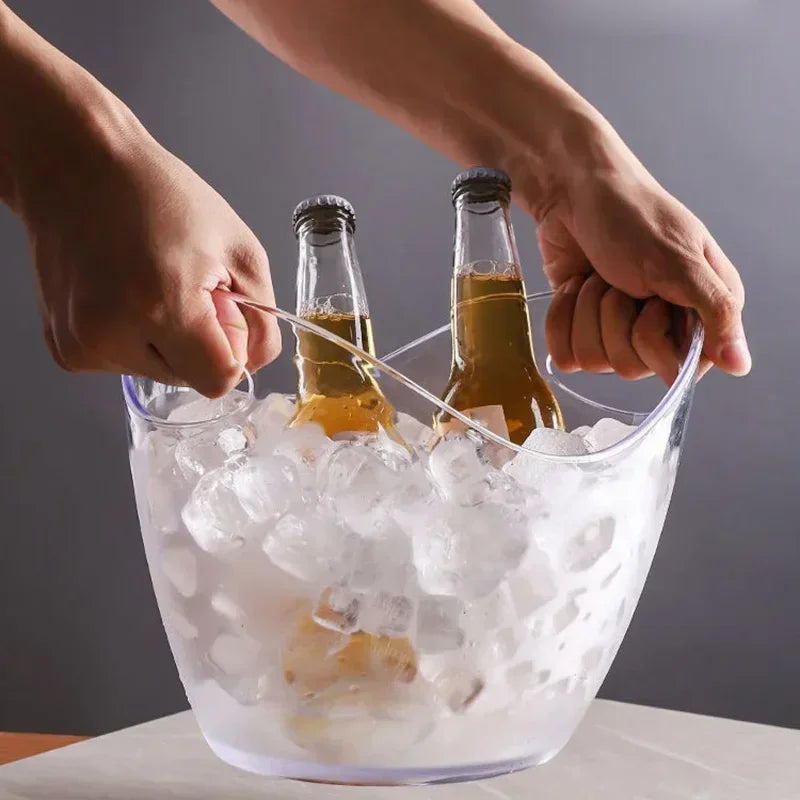 Hot Transparent Ice Cube Storage Bucket Beer Wine Bucket Bar Ice