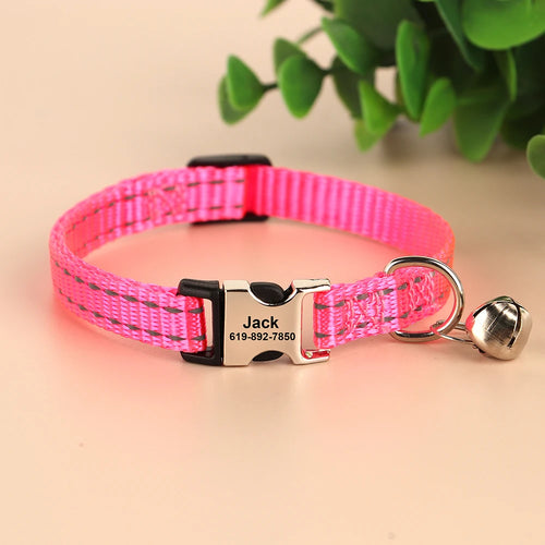 Cat Collar Free Personalized Kitten Collars Engraved Pet Puppy Name