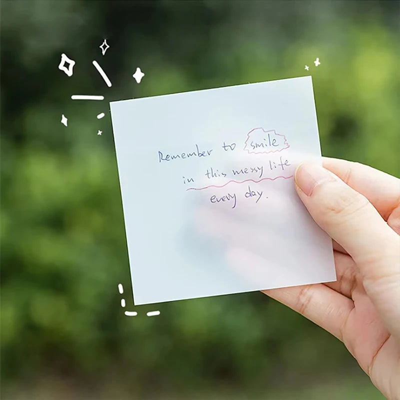 200 Sheets PET Transparent Notes Stickers Waterproof Posted It Paper