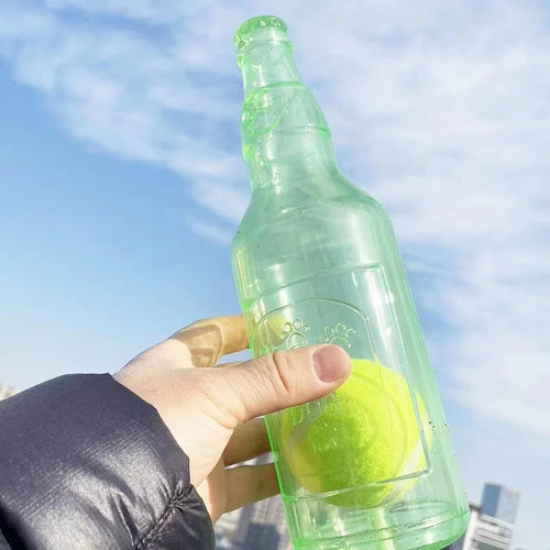 Pet Chew Toy TPR Bite-resistance Beer Bottle with Tennis Ball Toy
