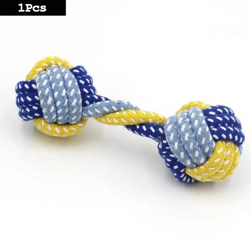 1pc Dog Toy Carrot Knot Rope Ball Cotton Rope Dumbbell Puppy Cleaning