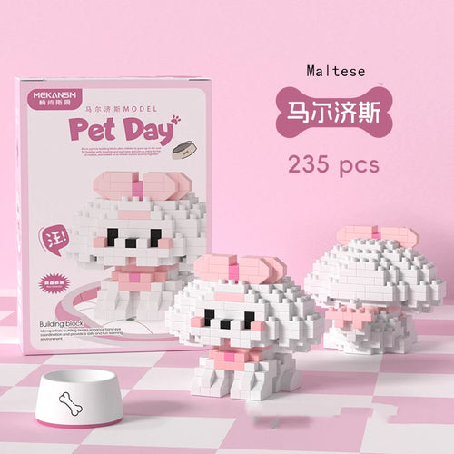 Mini Cute Pet Cat Series Cute Ragdoll Siamese Cat Brick Corgi Husky