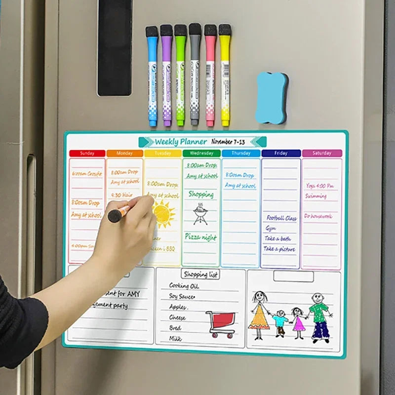 A3 Size Magnetic Weekly &monthly Planner：Spanish, French, English.Dry