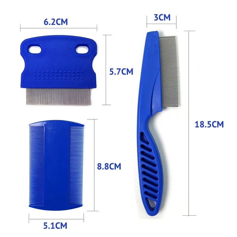 Flea Comb Cat Grooming Comb Set 3 Pcs/set Removes Mucus and Crust