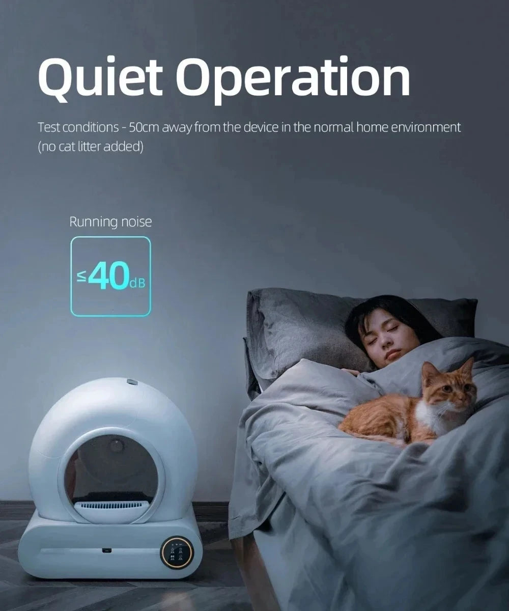 Tonepie 65L Automatic Smart Cat Litter Box Self Cleaning Fully