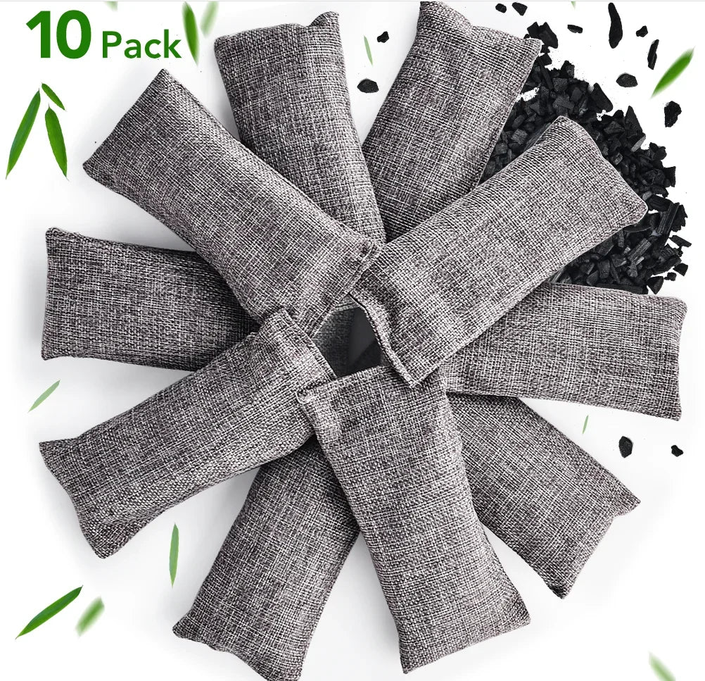 10pcs Bamboo Charcoal Bags Air Purification Activated Charcoal Bags