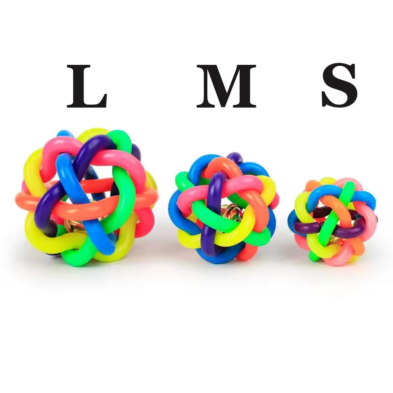 Colorful Bell Woven Toy Popular Dog Bite Resistant Rubber Pet Chewing