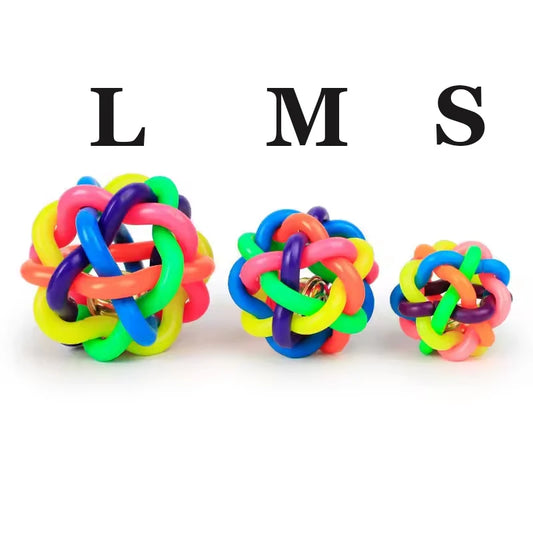 Colorful Bell Woven Toy Popular Dog Bite Resistant Rubber Pet Chewing