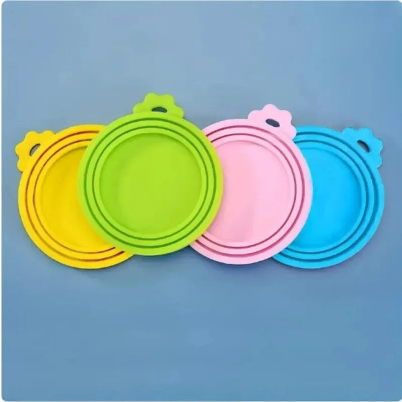 New 2PCS Reusable Pet Food Can Cover Silicone Dogs Cats Storage Tin