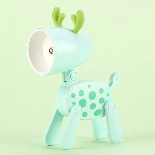 Mini Led Night Lights Folding Desk Lamp Cartoon Cute Pet Dog Deer