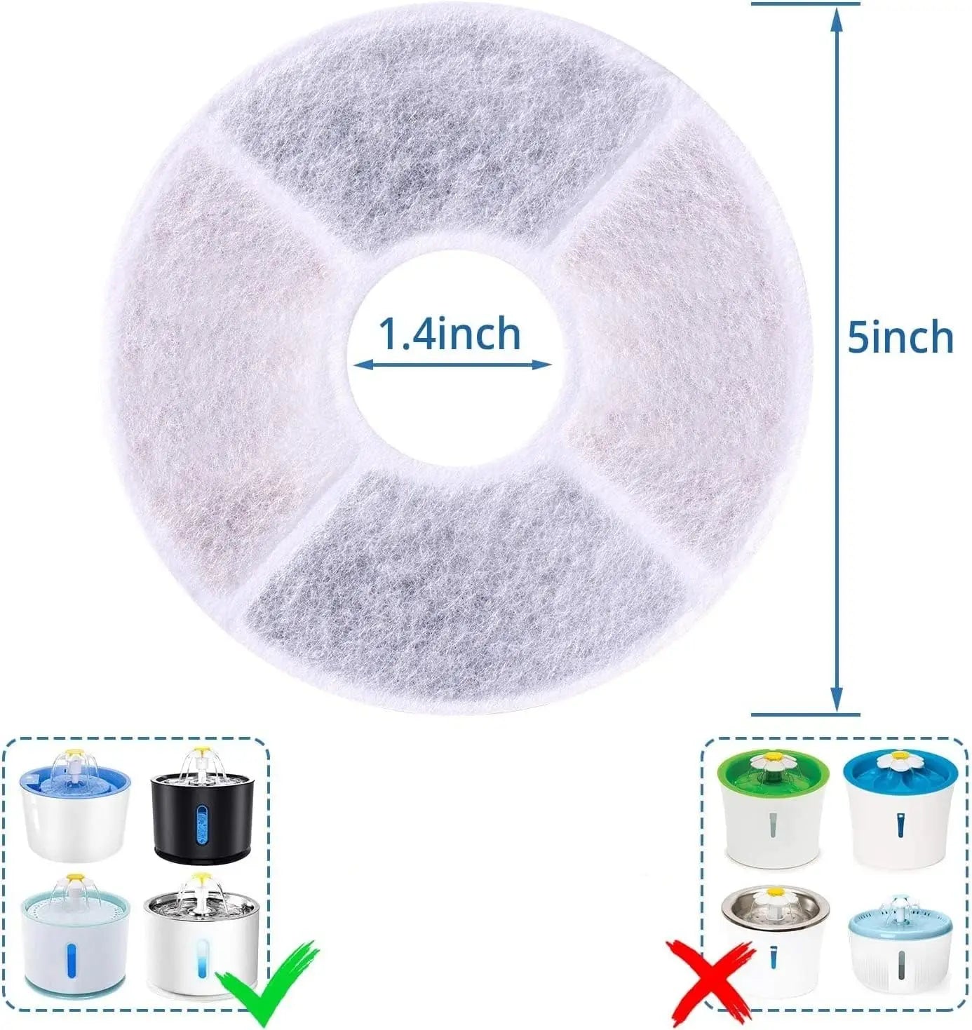 Replacement Filters for Cat Water Fountain Activated Carbon