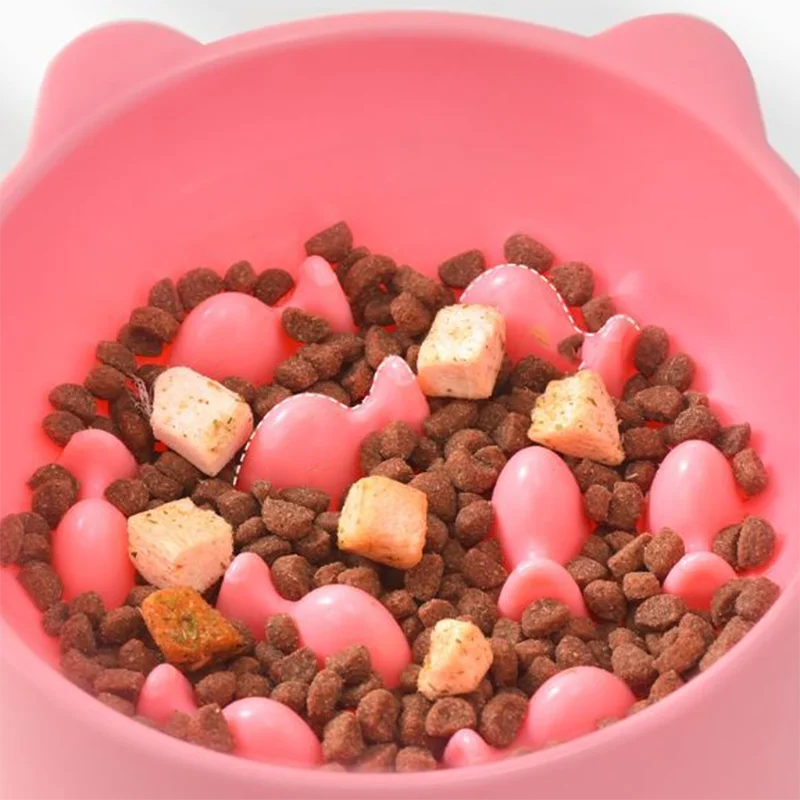 Cat slow food bowl small cat and dog anti-choking bowl neck protection