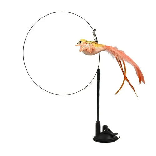 Simulation Bird Cat Toys Funny Interactive Peacock with Bell Cat Stick