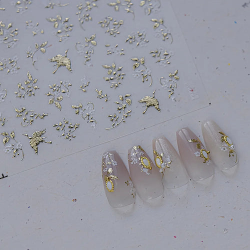 1piece 5Dcute tulip flower nail stickers high quality self-adhesive