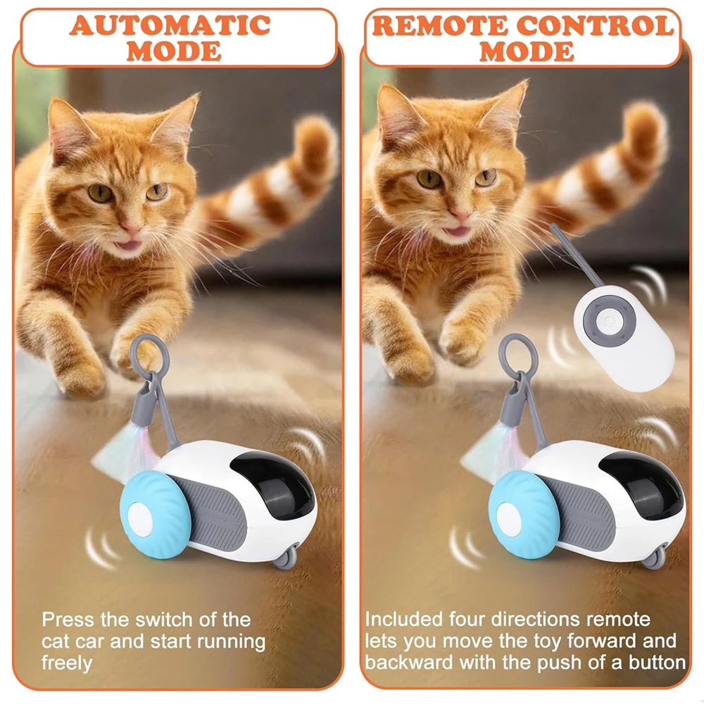 Smart Cat Toy 2 Modes Automatic Moving Remote Controlled Toy Car for