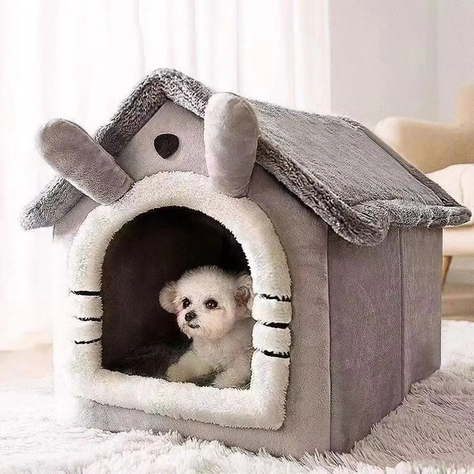 House Style Pet Bed for Small Dogs & Cats - All Season Removable